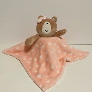 Baby Mode Teddy Bear Lovey Pink White Hearts Baby Cuddle Soft Girl Plush Toy